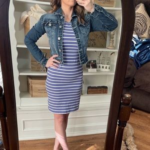 Light Blue and white striped Old Navy Skater Dress